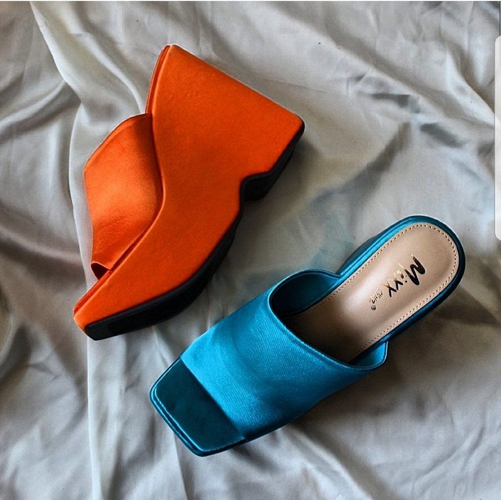 🆕️The Lexie// Orange unique Mule Platform - Picture 5 of 10